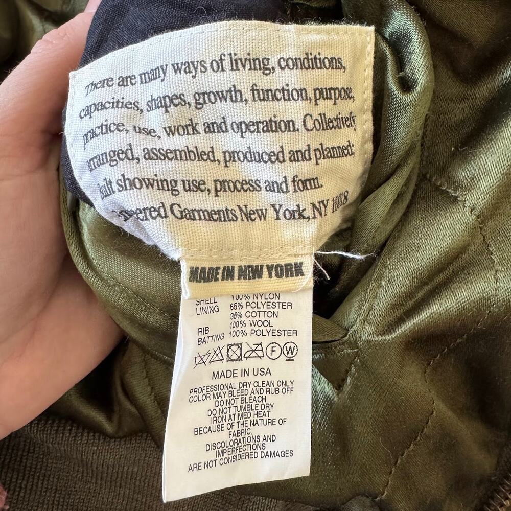 ❌SOLD❌ Engineered Garments New York Green Satin Bomber Aviator Jacket Size XXS - Picture 6 of 8